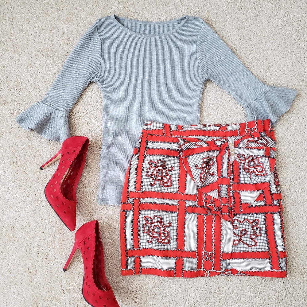 Whimsical Red Bow Miniskirt